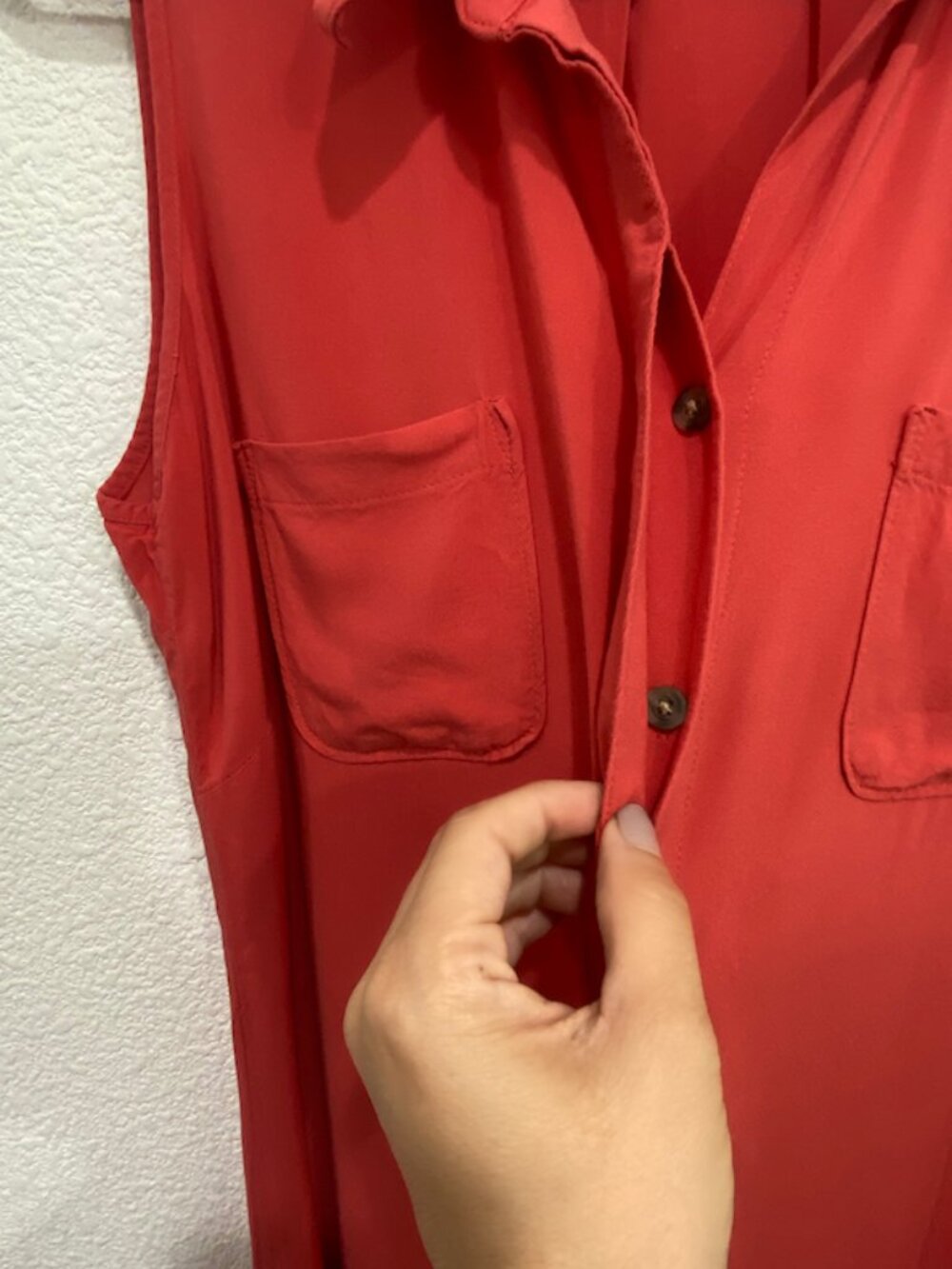 Sonoma Life + Style Shirt Dress Button Down Utility Vibrant Coral Large - Picture 6 of 8